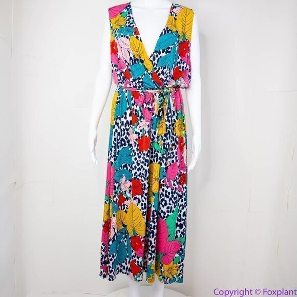 NEW Leota Wild Tropics‎ Justine Sleeveless Faux Wrap Dress, 2X - Picture 15 of 16